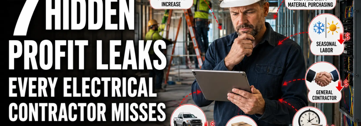 Electrical contractor reviewing project costs to identify hidden profit leaks