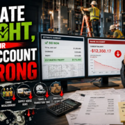 Electrical contractor reviewing project costs after winning a construction bid