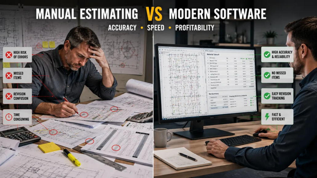 Comparison of manual estimating versus electrical estimating software