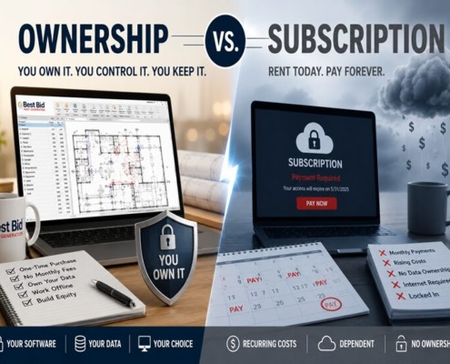 Subscriptions in estimating software