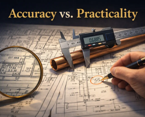 Electrical estimator reviewing quantities for an electrical project