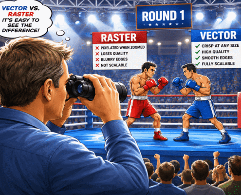 Comparison of raster vs. vector graphics
