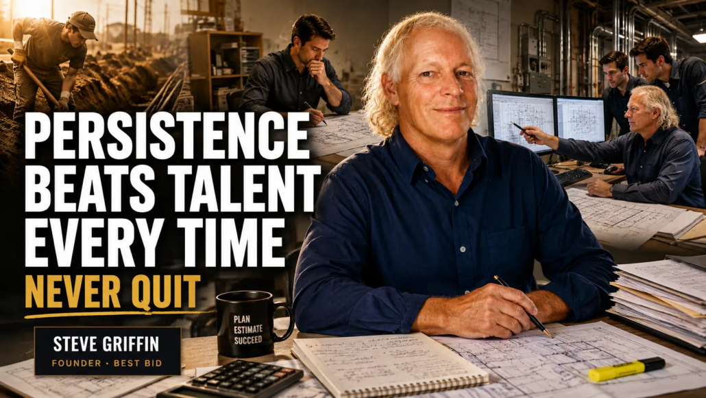 Steve Griffin sharing lessons about persistence in electrical estimating