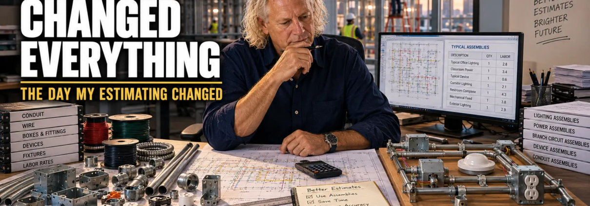 Electrical estimator using assemblies to improve the estimating process