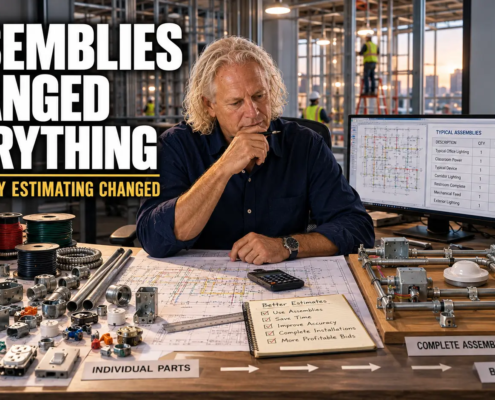 Electrical estimator using assemblies to improve the estimating process