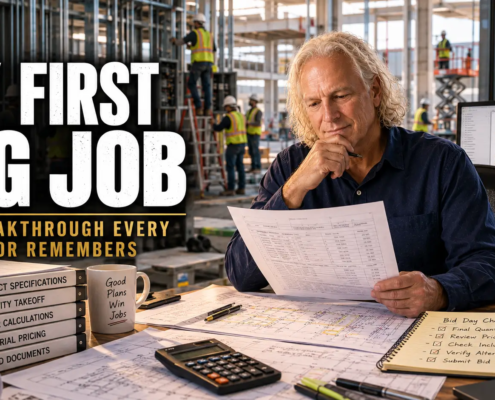 Electrical estimator preparing a big job estimate