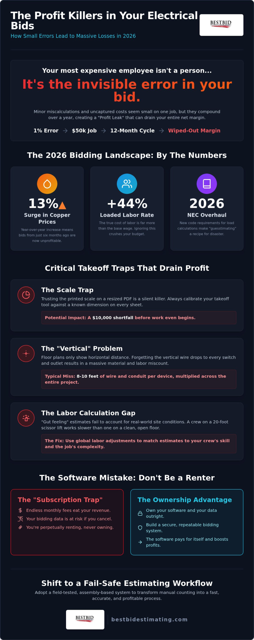 The 7 Most Common Electrical Estimating Mistakes That Kill Profit Margins in 2026