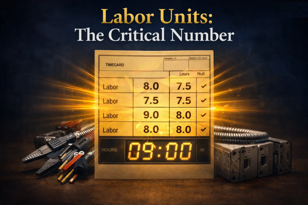 Electrical estimator reviewing labor costs and productivity