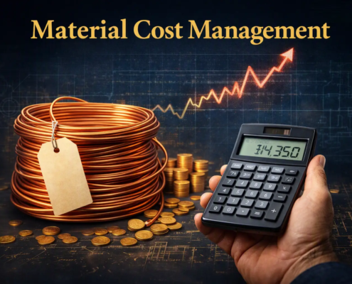 Material cost management in electrical estimating